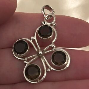 Sterling Silver Smoky Quartz Gemstone Pendant